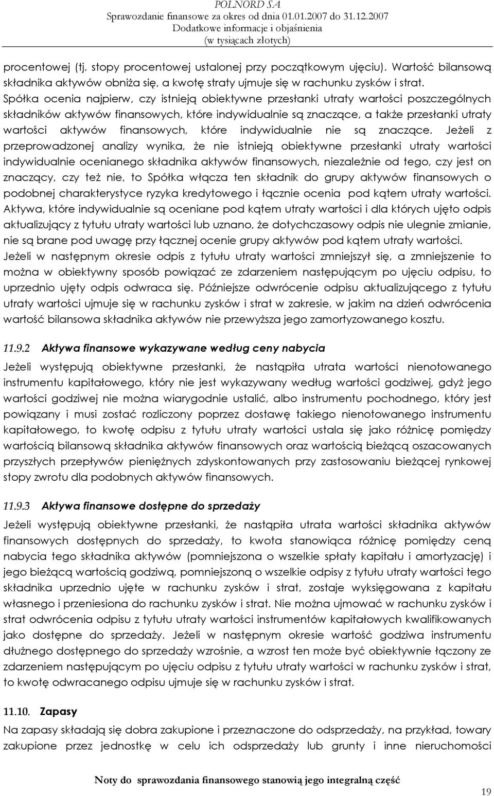 finansowych, które indywidualnie nie są znaczące.