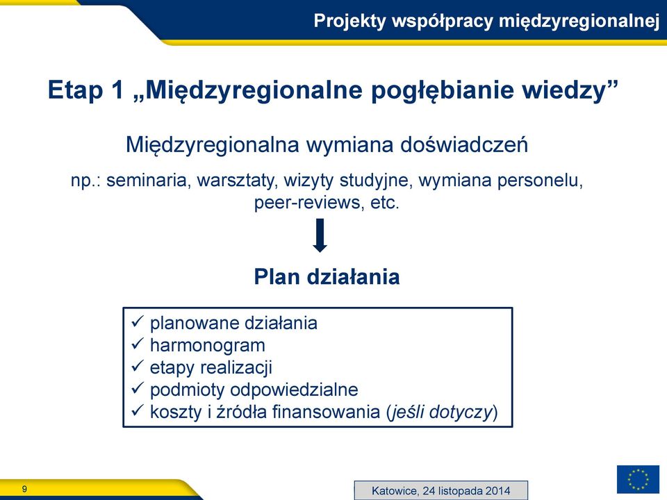: seminaria, warsztaty, wizyty studyjne, wymiana personelu, peer-reviews, etc.
