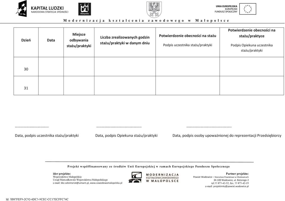 podpis Opiekuna, podpis osoby