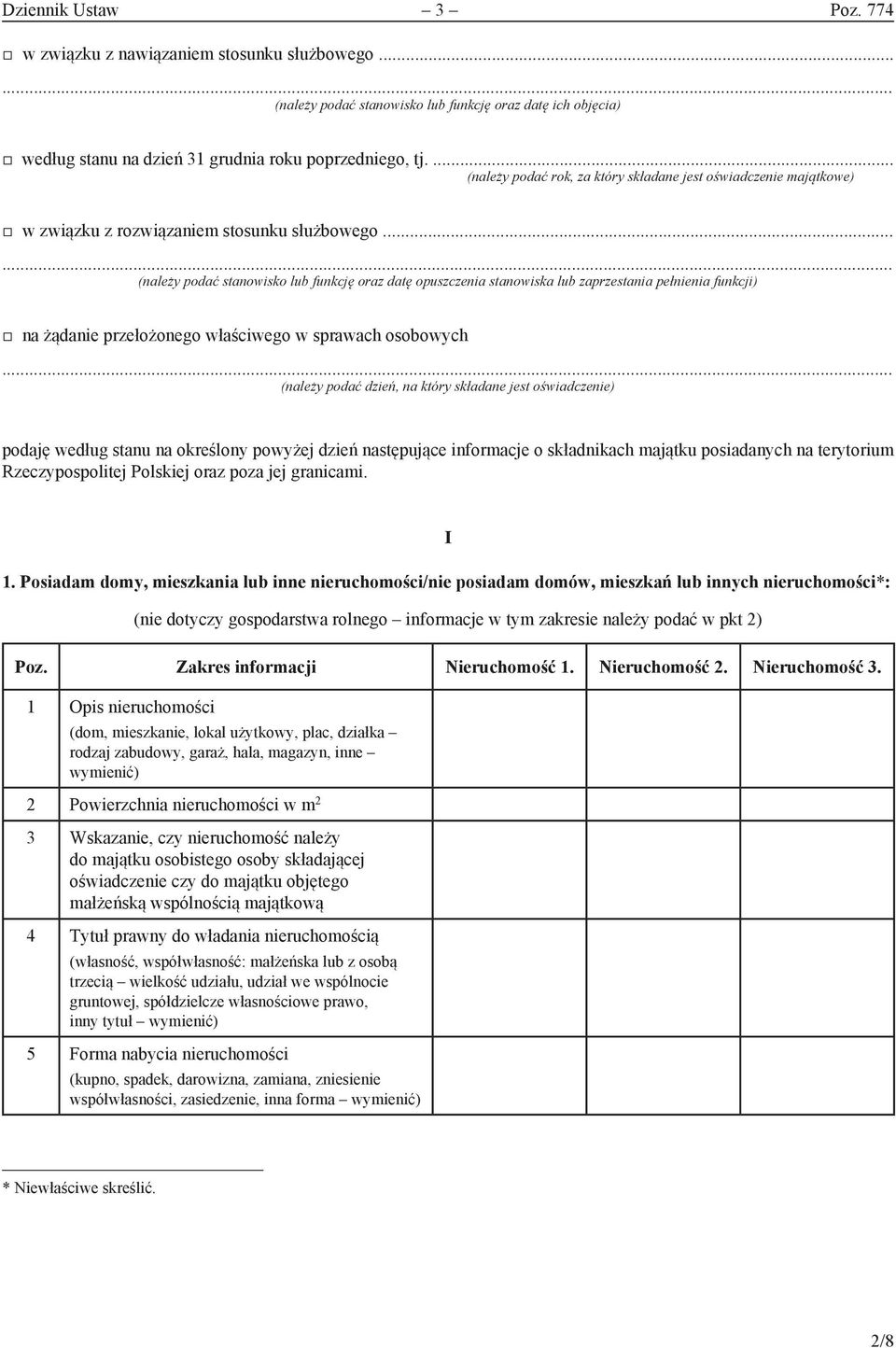 .. (należy podać stanowisko lub funkcję oraz datę opuszczenia stanowiska lub zaprzestania pełnienia funkcji) na żądanie przełożonego właściwego w sprawach osobowych (należy podać dzień, na który