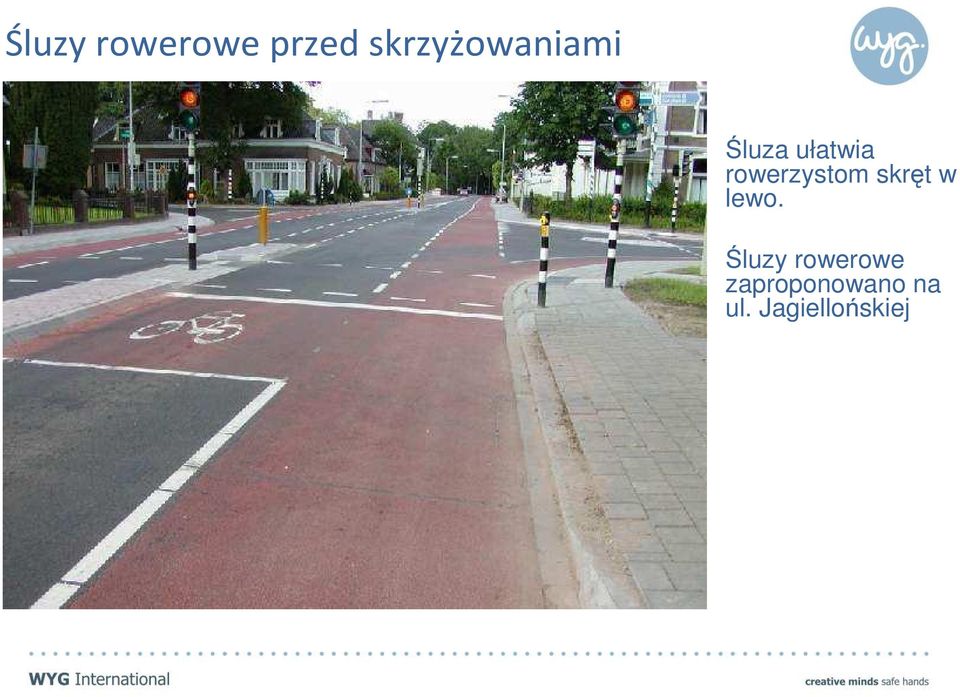 rowerzystom skręt w lewo.