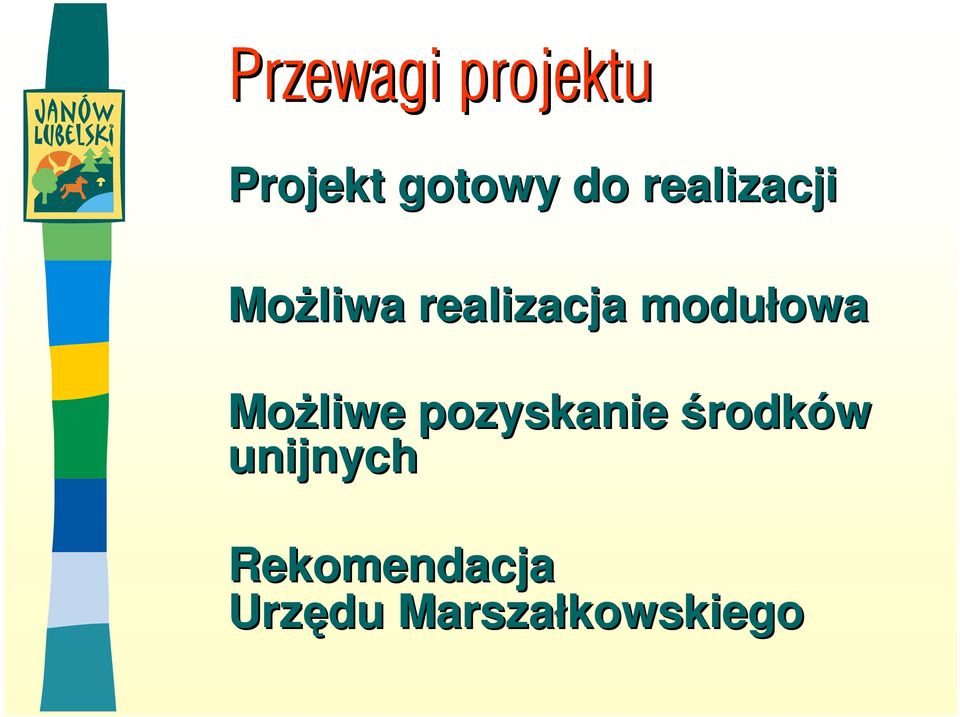 modułowa MoŜliwe pozyskanie środków