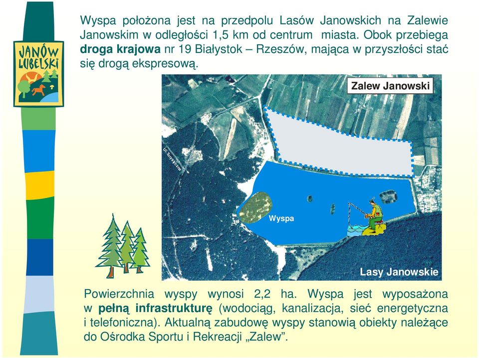 Turystyczna Wyspa Lasy Janowskie Powierzchnia wyspy wynosi 2,2 ha.