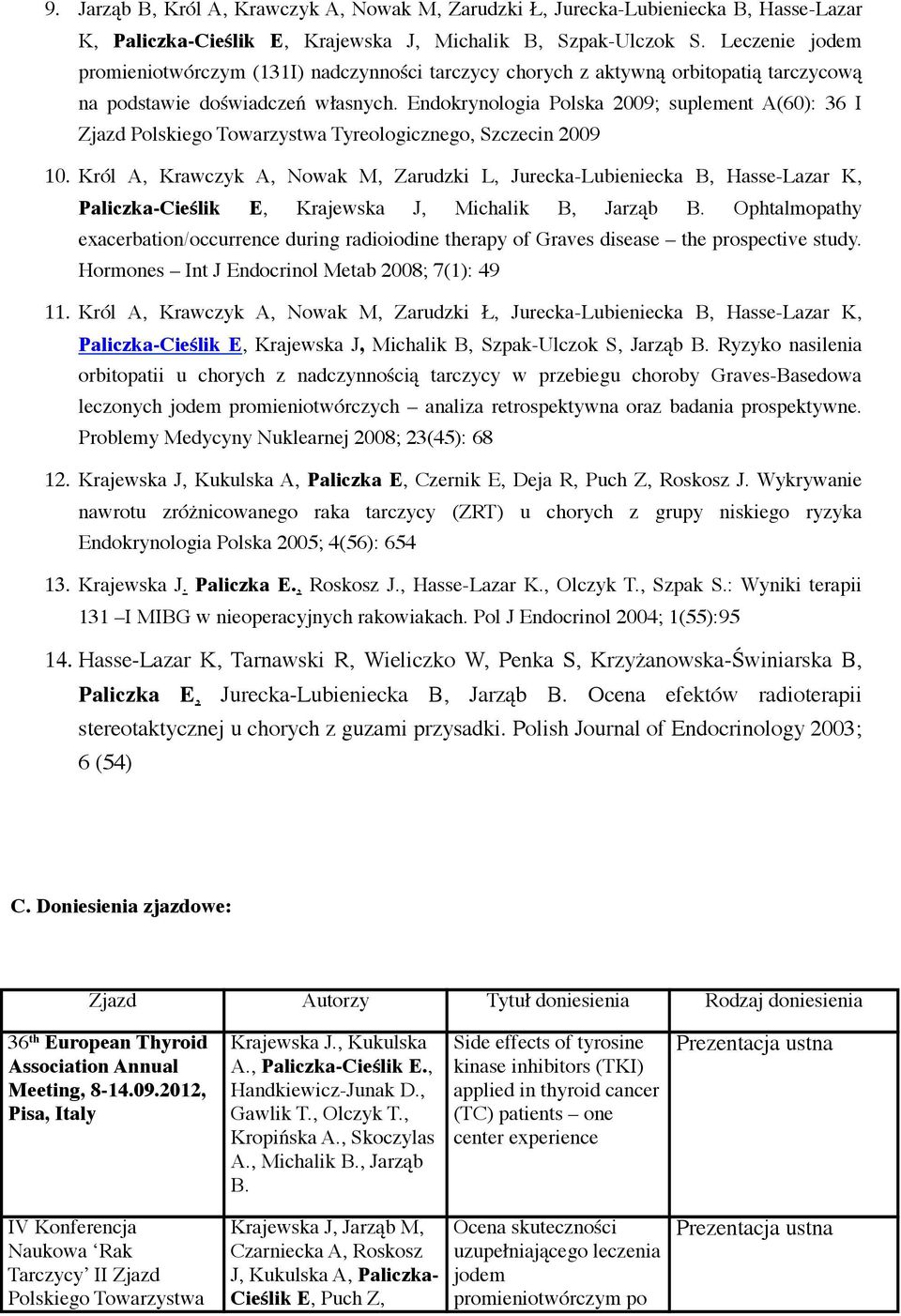 Endokrynologia Polska 2009; suplement A(60): 36 I Zjazd Szczecin 2009 10.