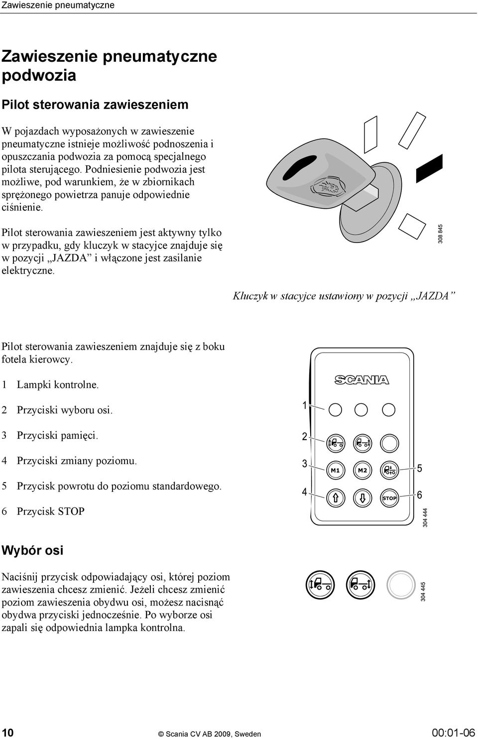 Pilot sterowania zawieszeniem jest aktywny tylko w przypadku, gdy kluczyk w stacyjce znajduje się w pozycji JAZDA i włączone jest zasilanie elektryczne.