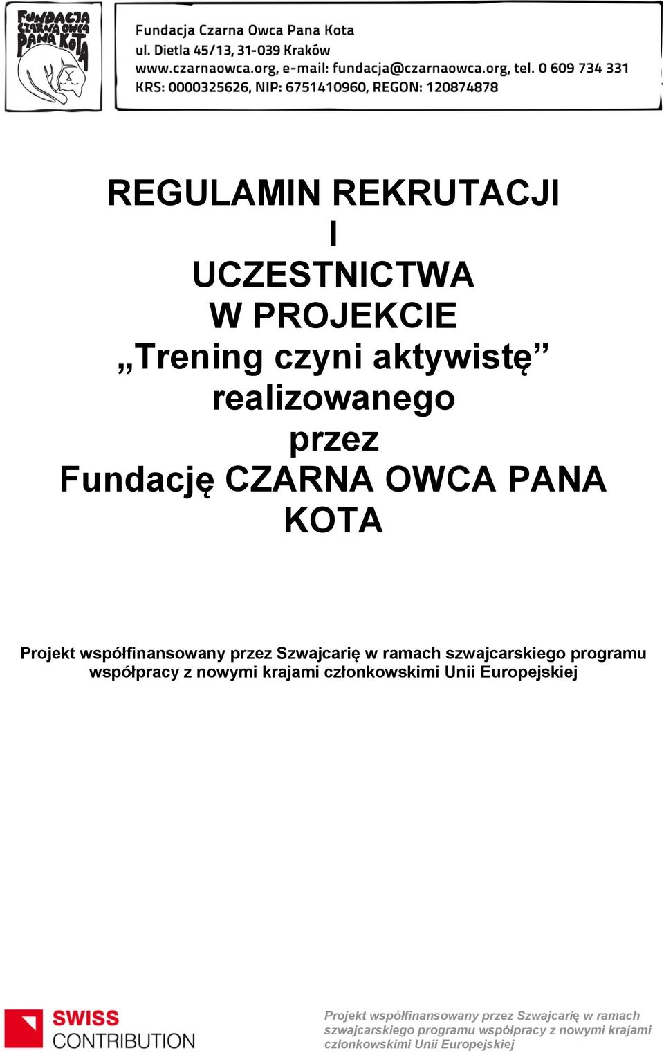 realizowanego przez Fundację CZARNA OWCA