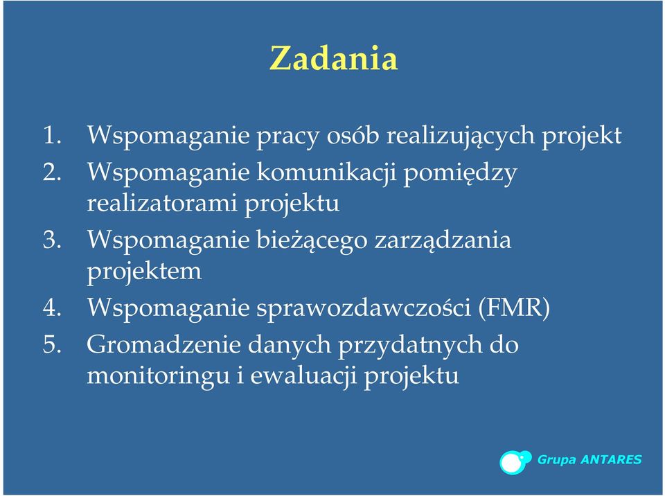 Wspomaganie bieżącego zarządzania projektem 4.
