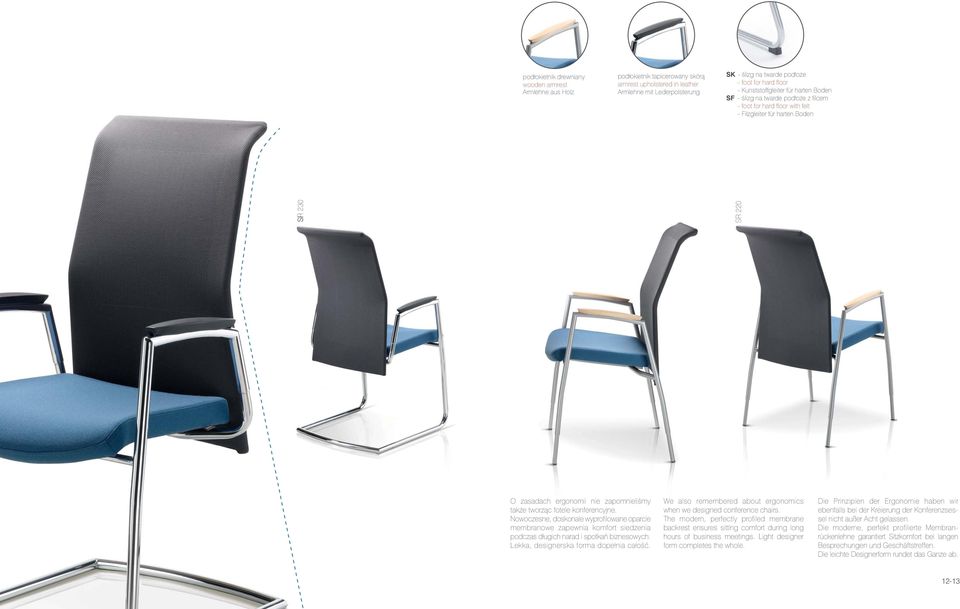 tworzàc fotele konferencyjne. Nowoczesne, doskonale wyprofi lowane oparcie membranowe zapewnia komfort siedzenia podczas długich narad i spotkaƒ biznesowych. Lekka, designerska forma dopełnia całoêç.