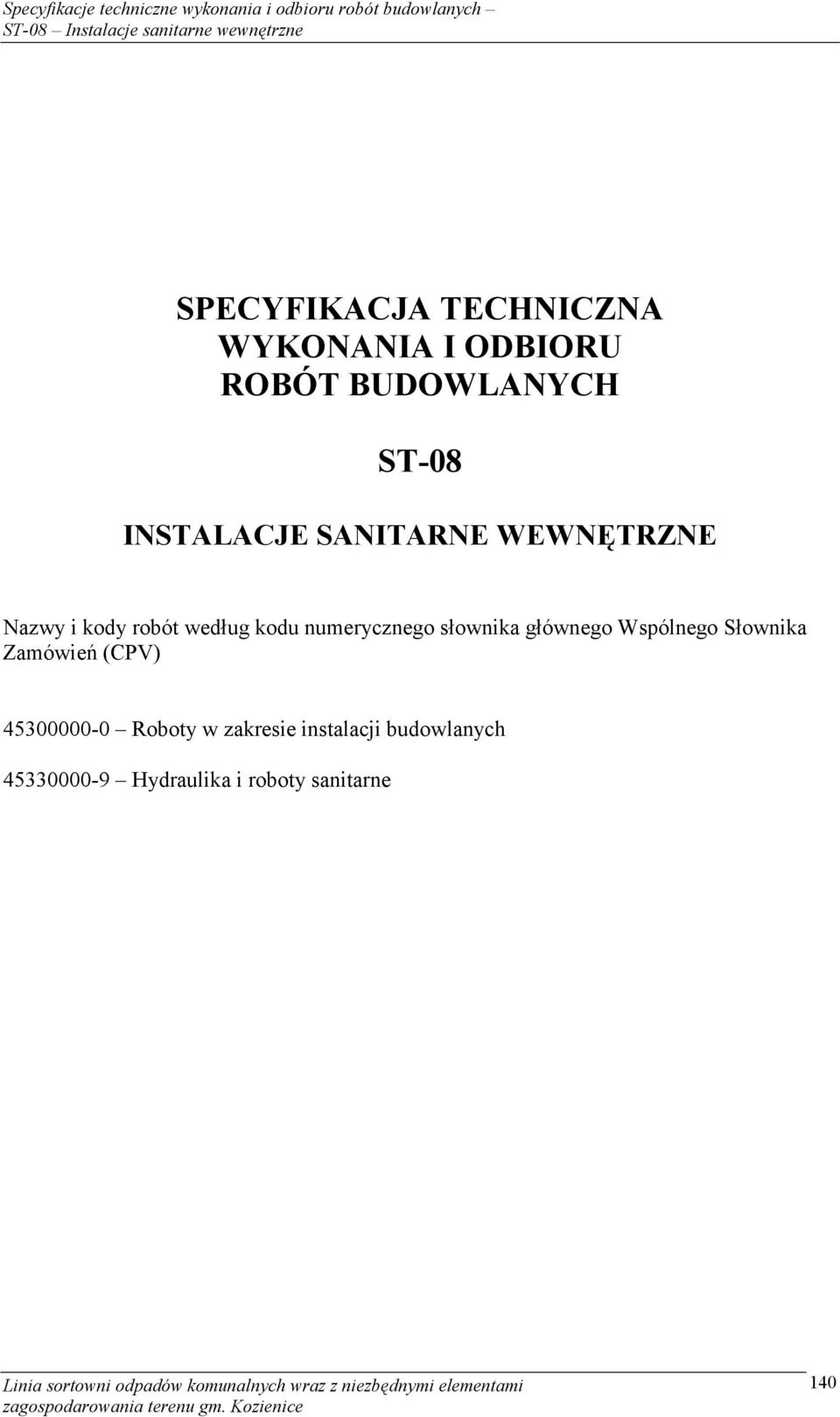 numerycznego słownika głównego Wspólnego Słownika Zamówień (CPV)