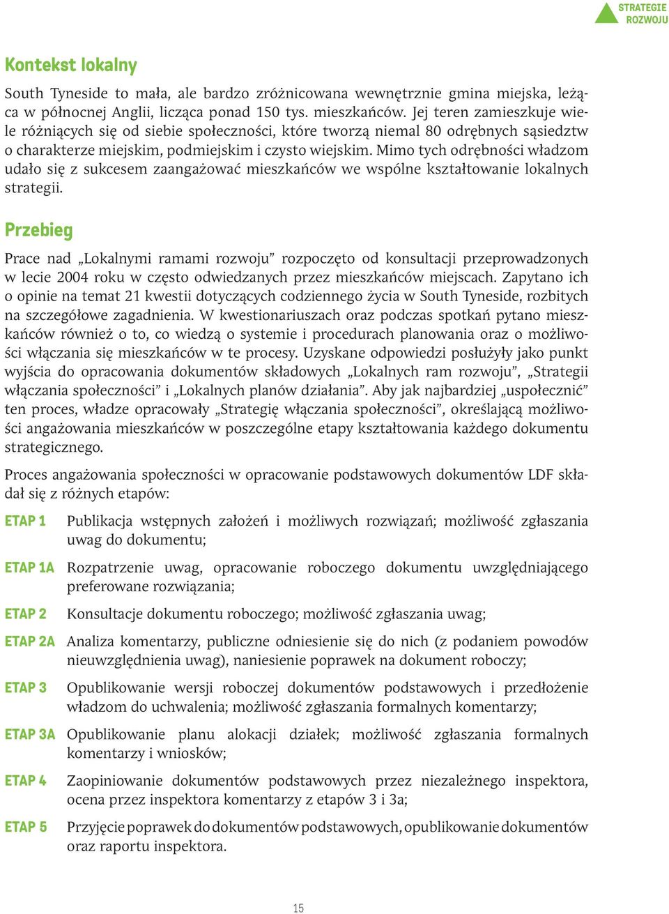 Mimo tych odrębności władzom udało się z sukcesem zaangażować mieszkańców we wspólne kształtowanie lokalnych strategii.