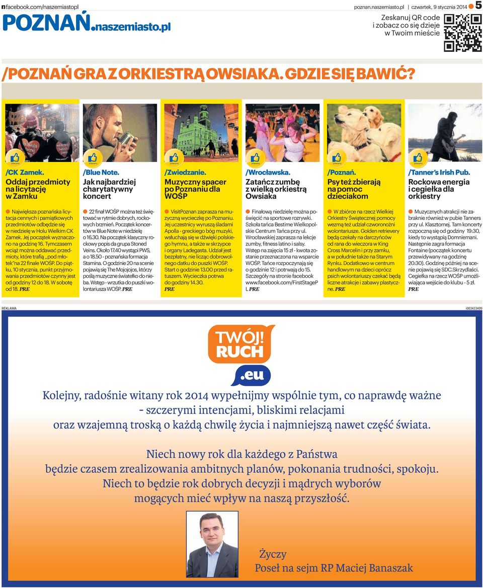 Zatańcz zumbę z wielką orkiestrą Owsiaka /Poznań. Psy też zbierają napomoc dzieciakom /Tanner s Irish Pub.