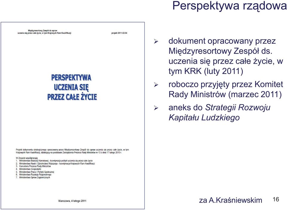 uczenia się przez całe życie, w tym KRK (luty 2011) roboczo