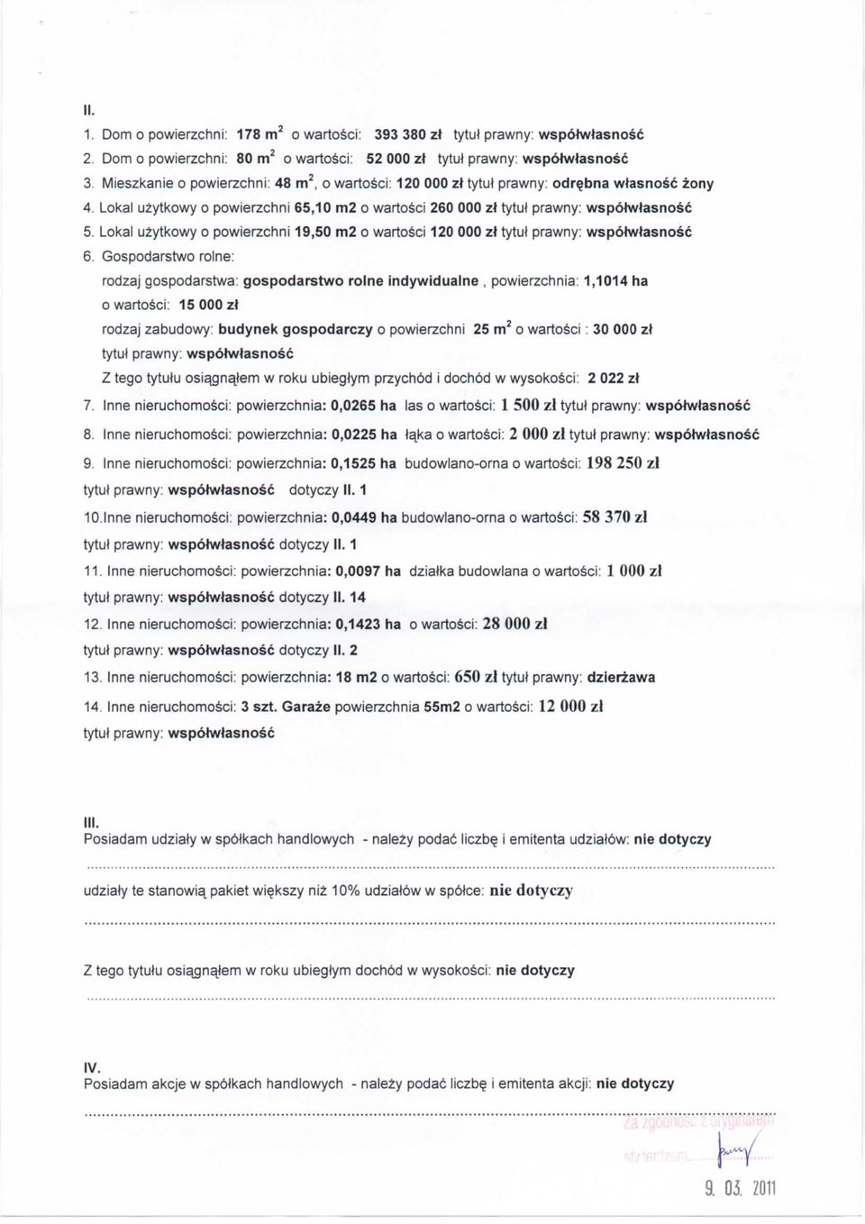 Lokal uzytkowy o powierzchni 19,50 m2 o wartosci 120 000 zt tytul prawny: wspotwtasnosc 6.