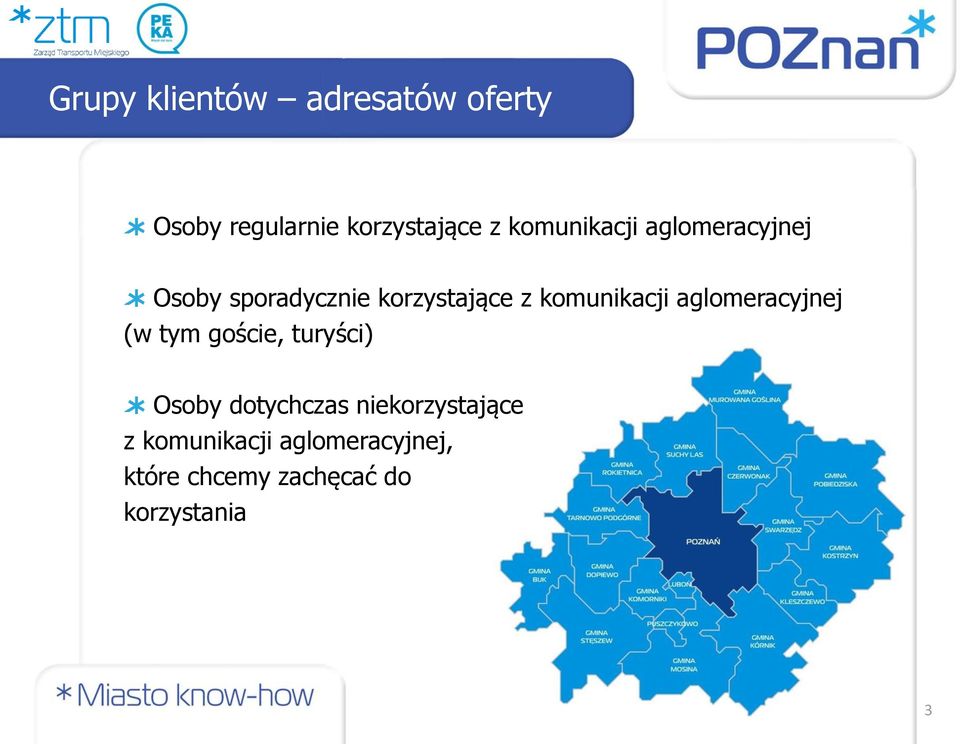 komunikacji aglomeracyjnej (w tym goście, turyści) Osoby dotychczas