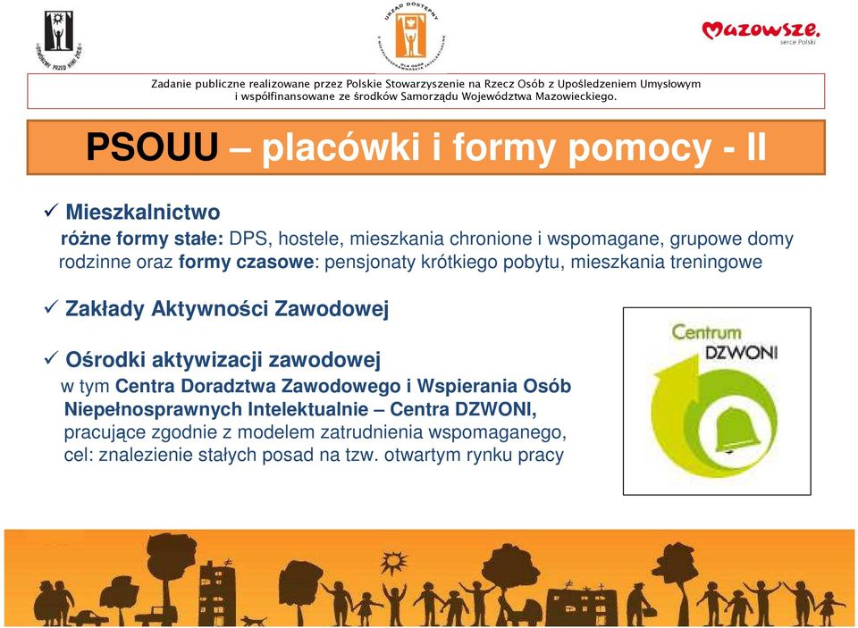 Zawodowej Ośrodki aktywizacji zawodowej w tym Centra Doradztwa Zawodowego i Wspierania Osób Niepełnosprawnych