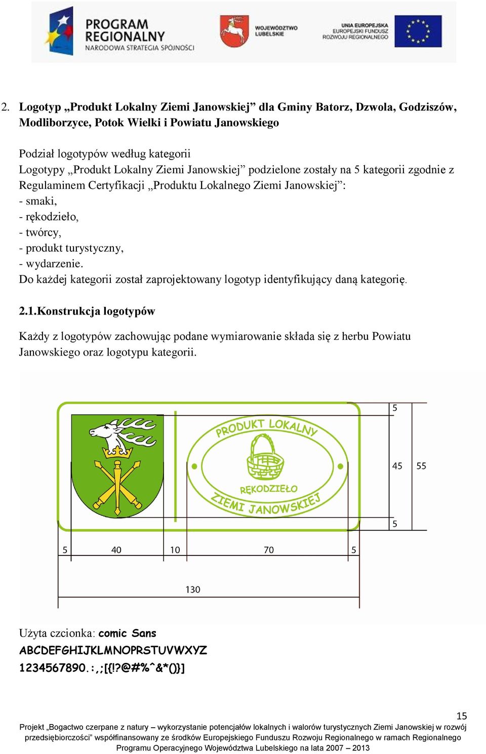 - twórcy, - produkt turystyczny, - wydarzenie. Do każdej kategorii został zaprojektowany logotyp identyfikujący daną kategorię. 2.1.