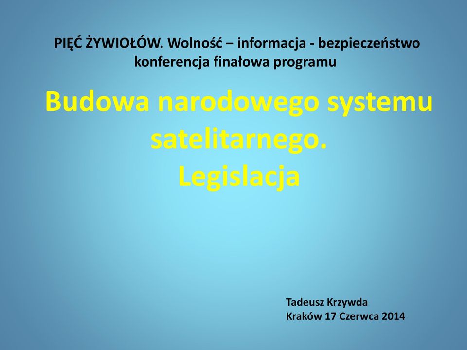 konferencja finałowa programu Budowa