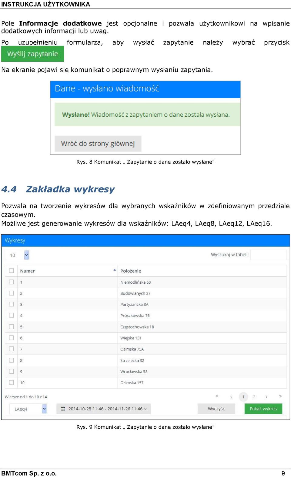 8 Komunikat Zapytanie o dane zostało wysłane 4.