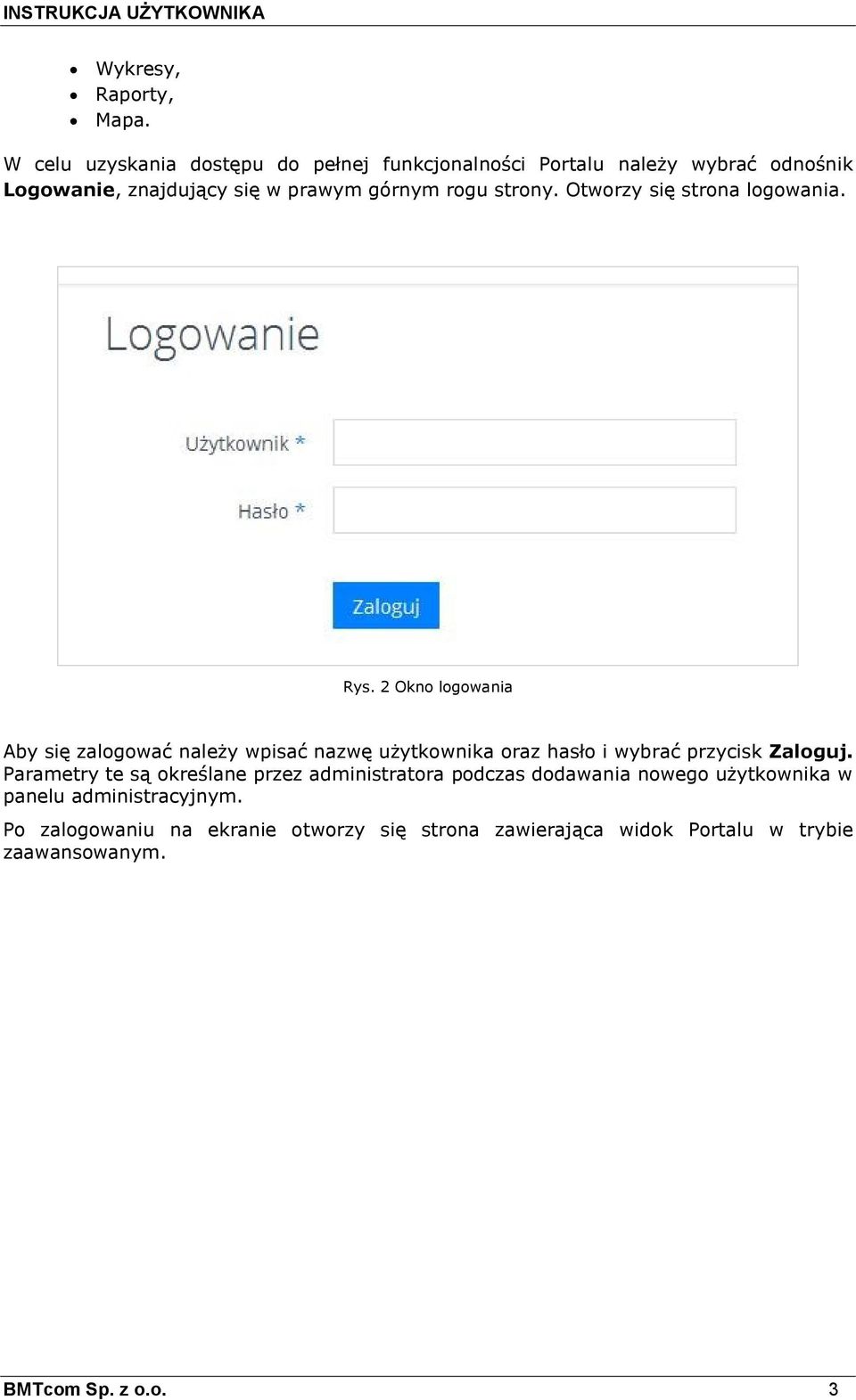 strony. Otworzy się strona logowania. Rys.