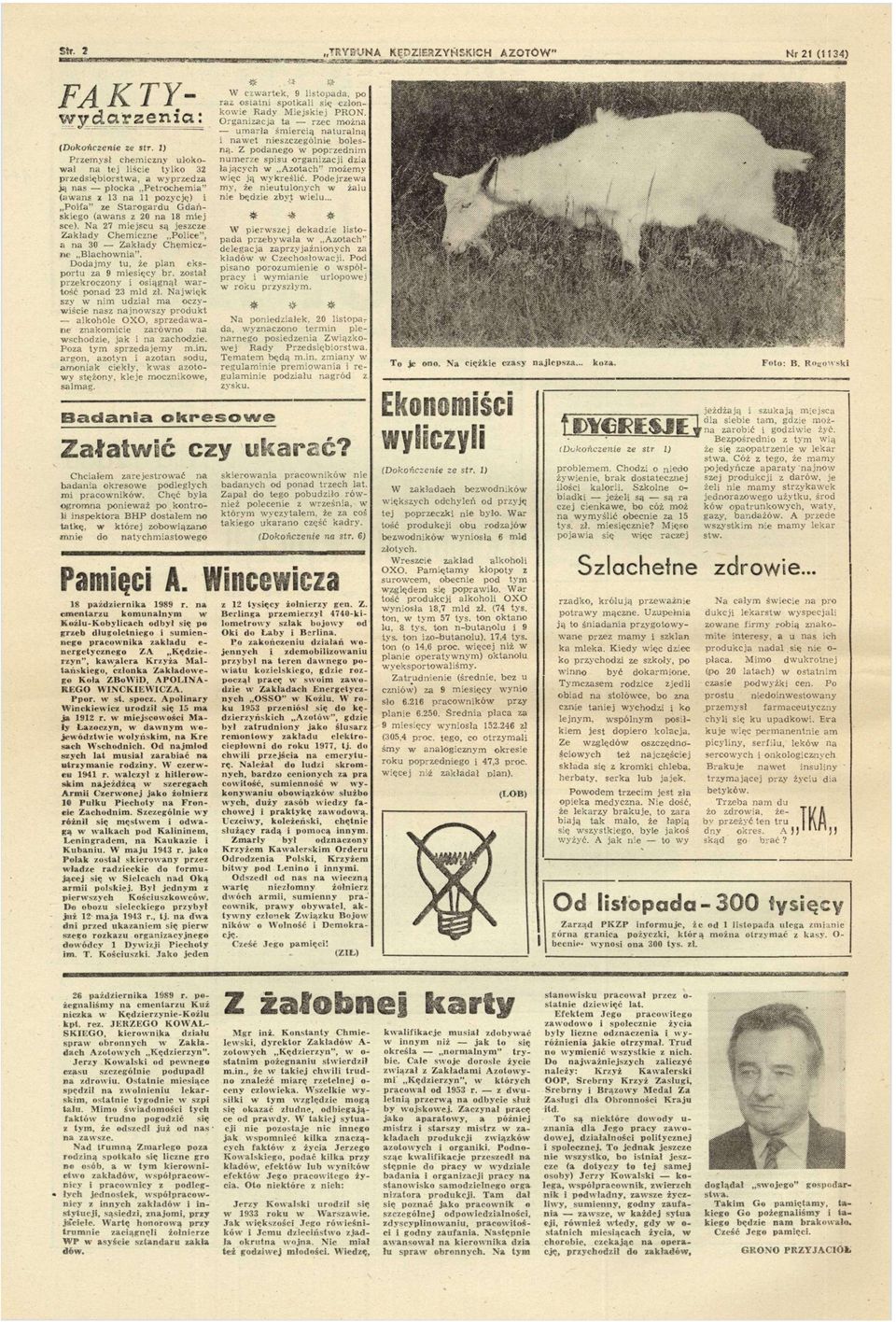 j sce). Na 27 m e j s c u są jesce Z a k ł a d y Chemcne..Polce", a n a 30 Z a k ł a d y C h e m c n e Blacho". D o d a j m y t u, że p l a n e k s p o r t u a 9 mecy br.