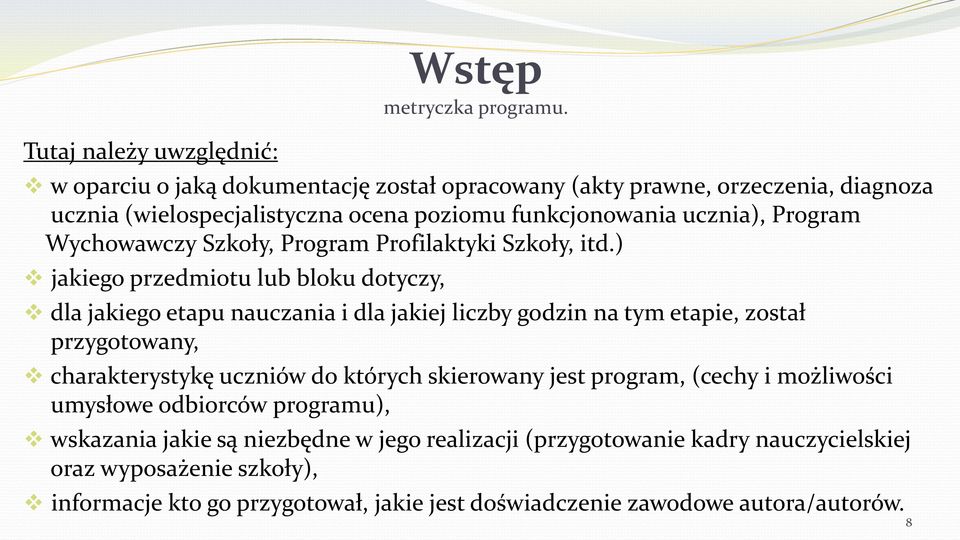 Szkoły, Program Profilaktyki Szkoły, itd.