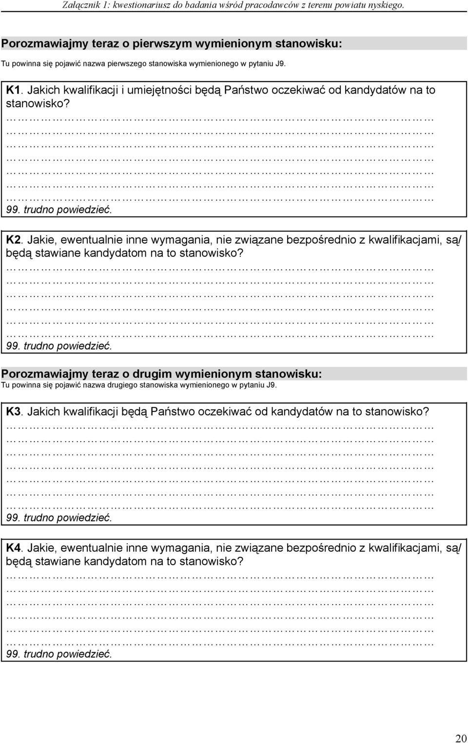 Jakie, ewentualnie inne wymagania, nie związane bezpośrednio z kwalifikacjami, są/ będą stawiane kandydatom na to stanowisko?