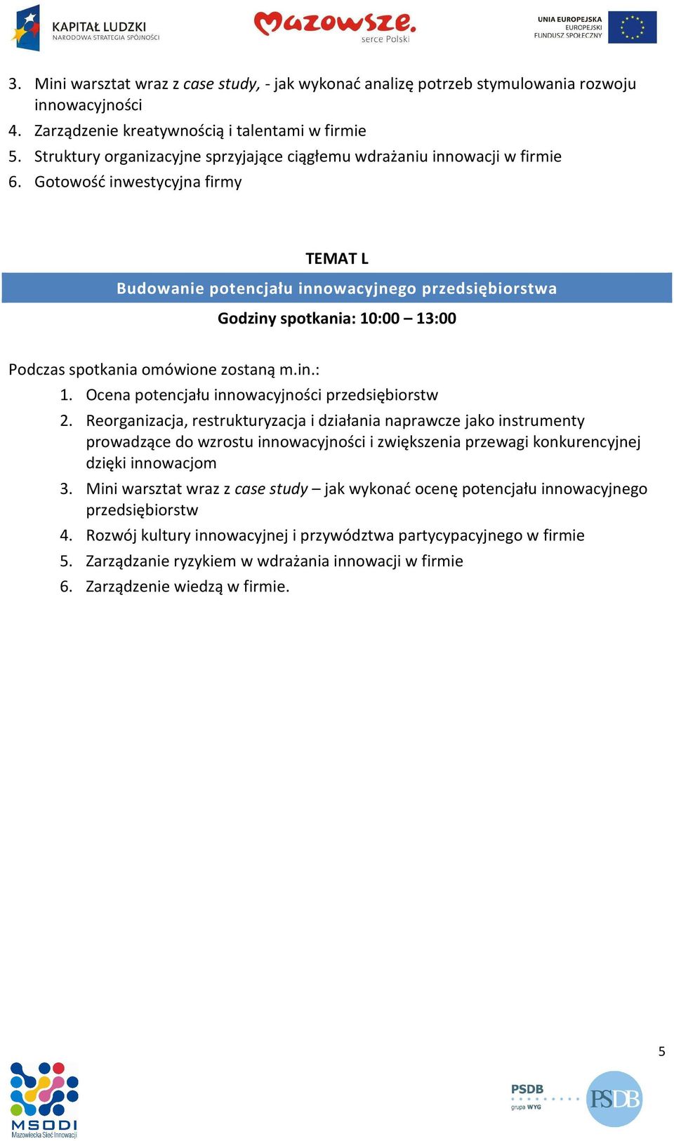 Ocena potencjału innowacyjności przedsiębiorstw 2.