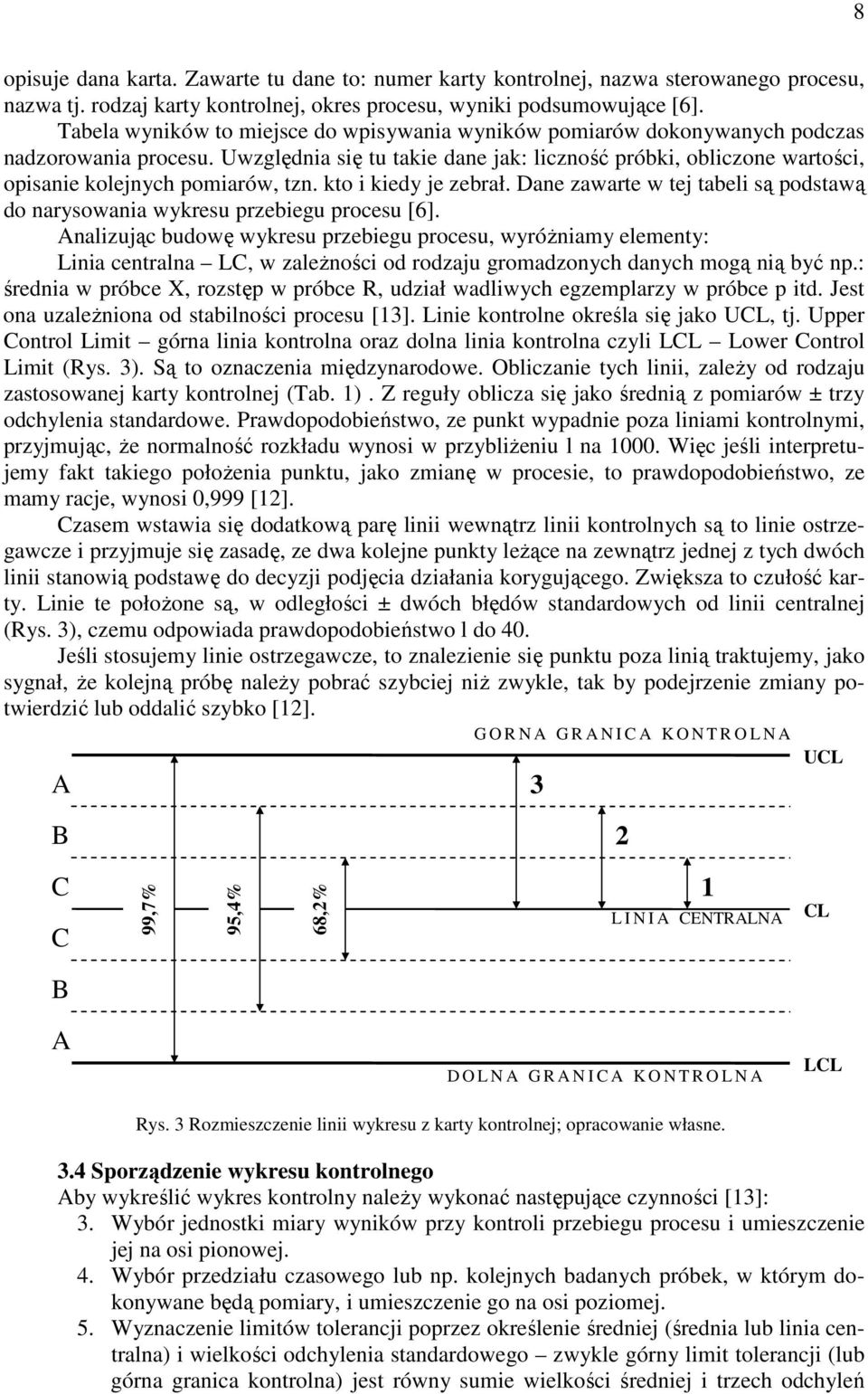 kto i kiedy je zebrał. Dae zawarte w tej tabeli są podstawą do arysowaia wykresu przebiegu procesu [6].