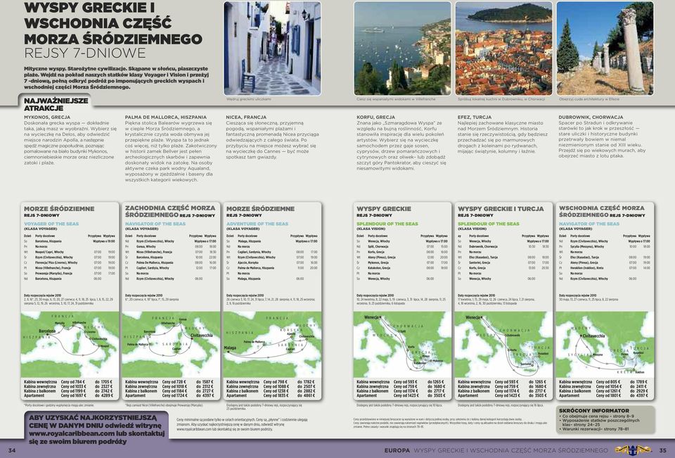 NAJWAŻNIEJSZE ATRAKCJE Wędruj greckimi uliczkami Ciesz się wspaniałymi widokami w Villefranche Spróbuj lokalnej kuchni w Dubrowniku, w Chorwacji Obejrzyj cuda architektury w Efezie mykonos, grecja