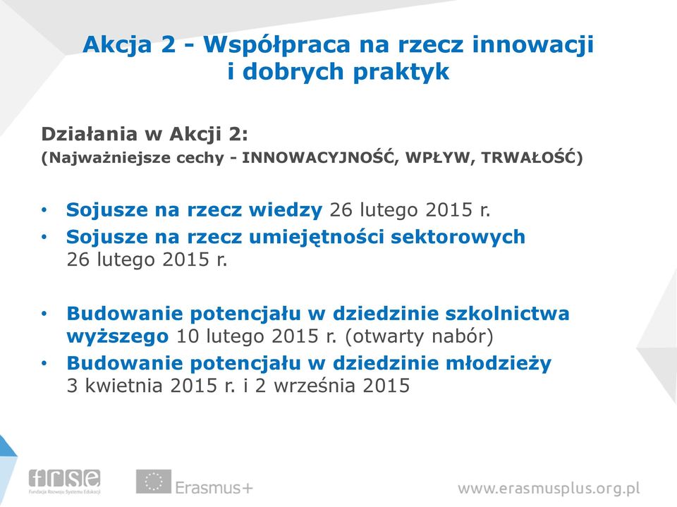 Sojusze na rzecz umiejętności sektorowych 26 lutego 2015 r.
