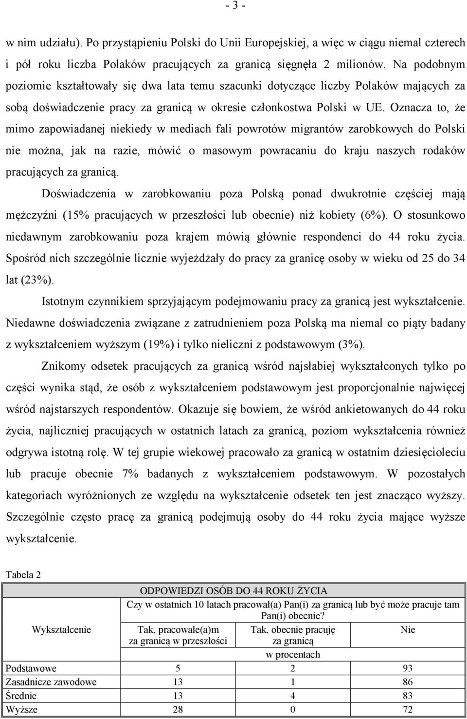 Oznacza to, że mimo zapowiadanej niekiedy w mediach fali powrotów migrantów zarobkowych do Polski nie można, jak na razie, mówić o masowym powracaniu do kraju naszych rodaków pracujących za granicą.