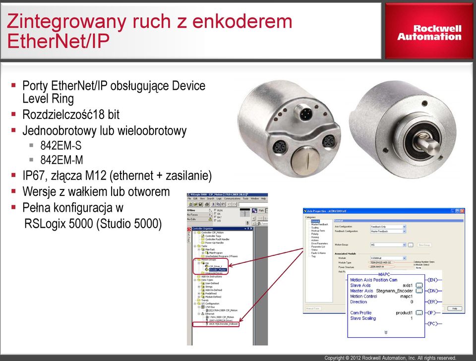 wieloobrotowy 842EM-S 842EM-M IP67, złącza M12 (ethernet +