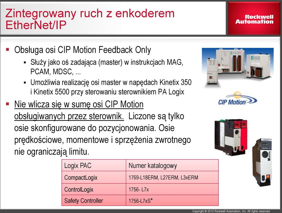 Motion obsługiwanych przez sterownik. Liczone są tylko osie skonfigurowane do pozycjonowania.