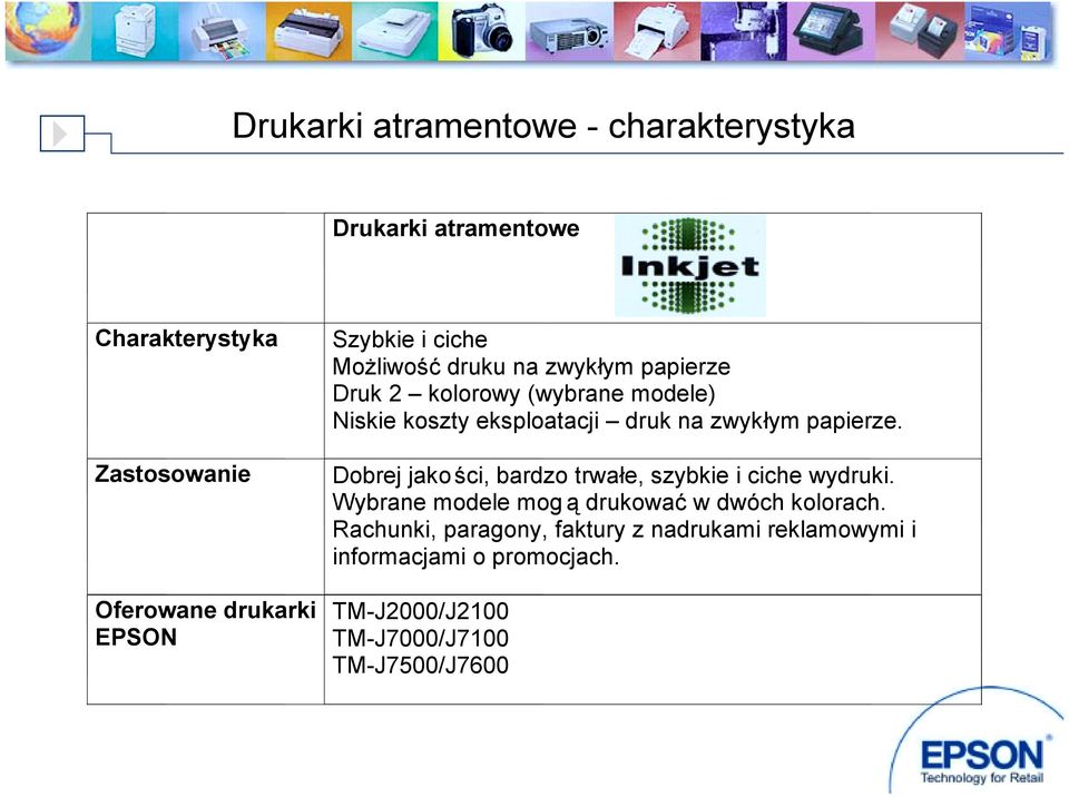 zwykłym papierze. Dobrej jako ści, bardzo trwałe, szybkie i ciche wydruki.