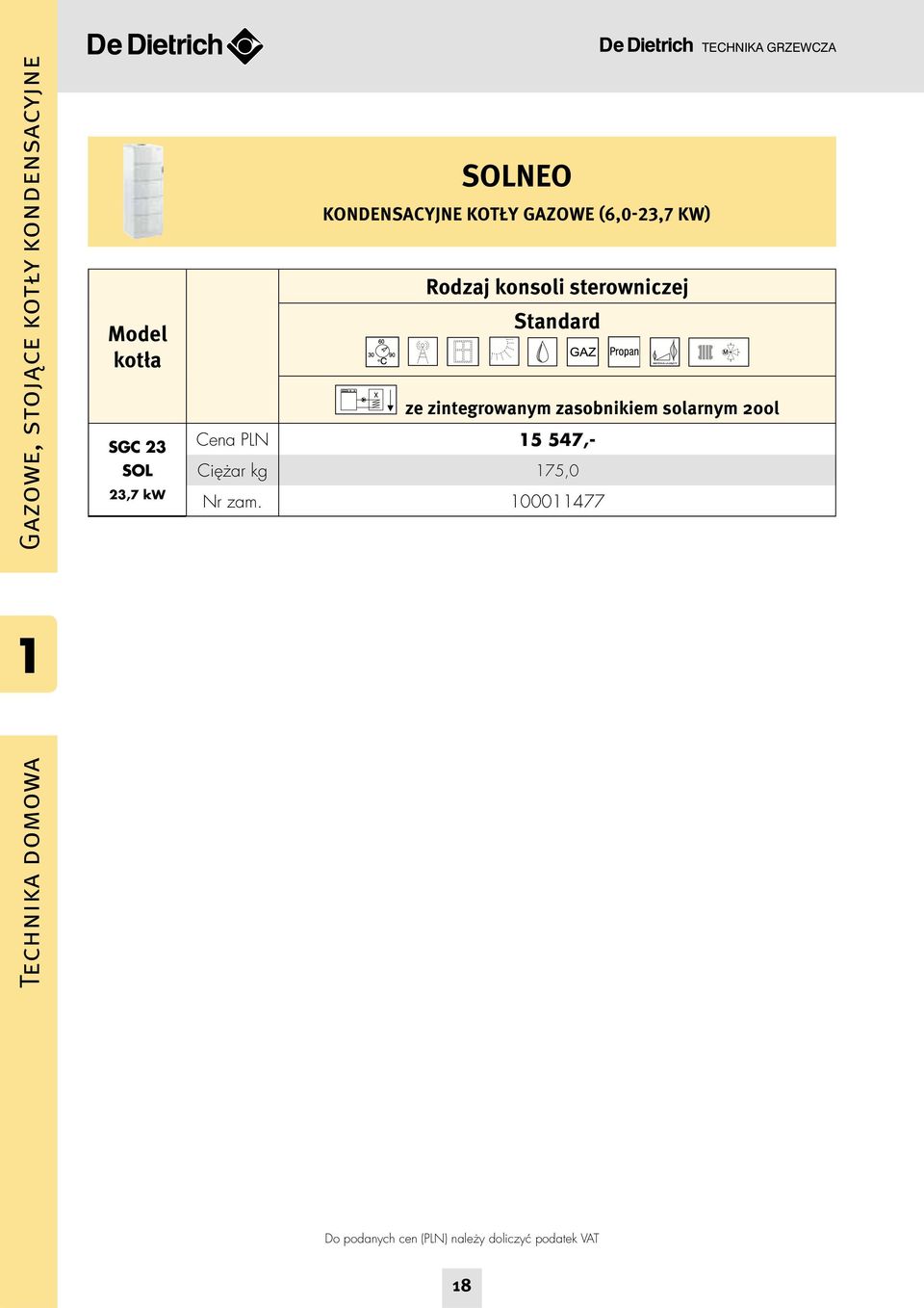 GAZOWE (6,0-23,7 KW) Rodzaj konsoli sterowniczej