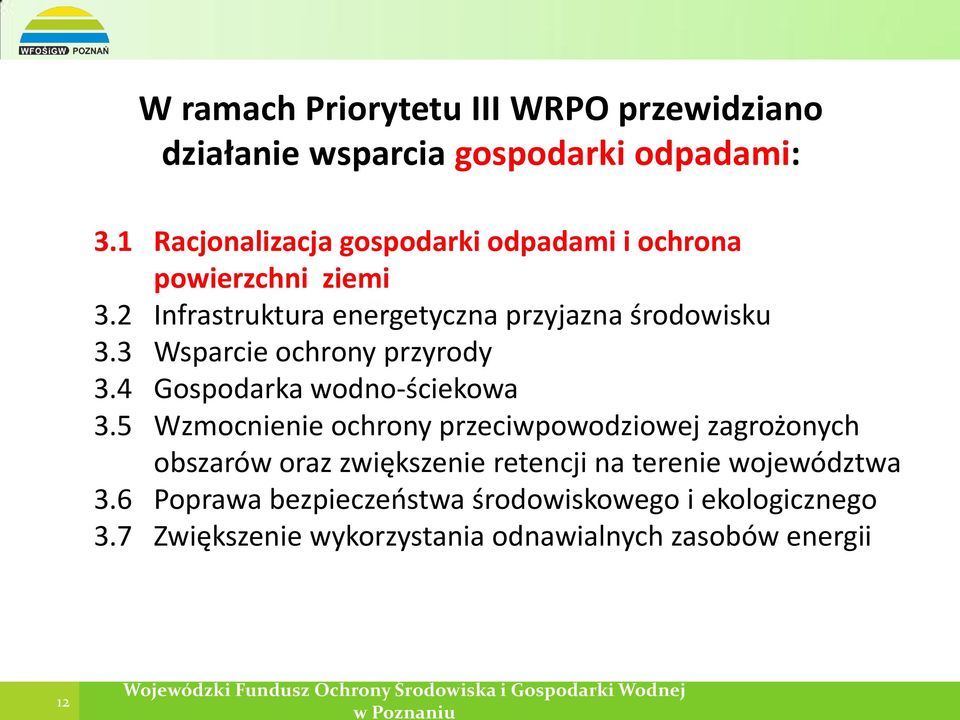 3 Wsparcie ochrony przyrody 3.4 Gospodarka wodno-ściekowa 3.