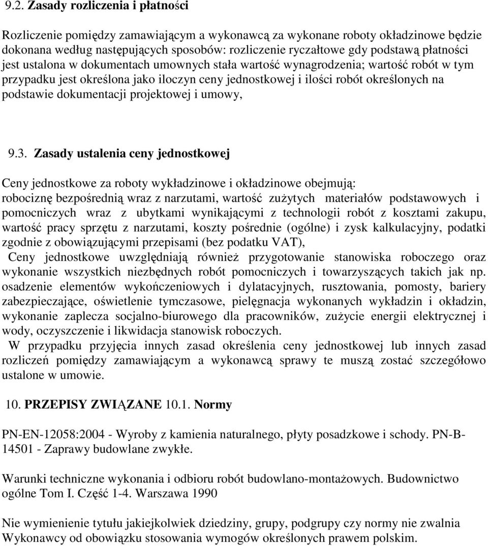 dokumentacji projektowej i umowy, 9.3.