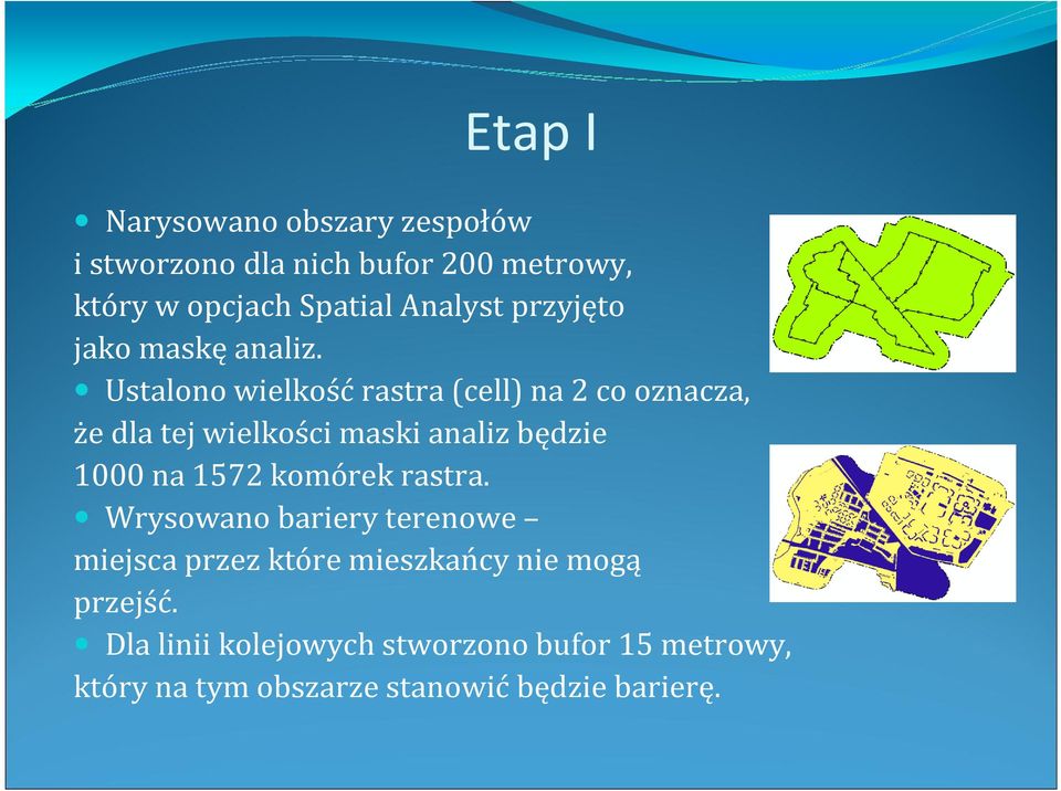 Ustalono wielkość rastra (cell) na 2 co oznacza, że dla tej wielkości maski analiz będzie 1000 na 1572