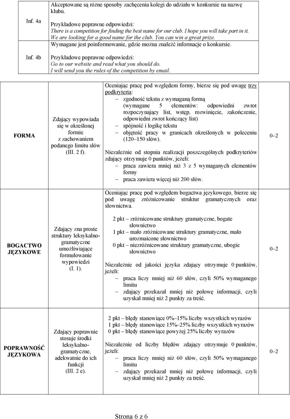 I will send you the rules of the competition by email. ORMA Zdający wypowiada się w określonej formie z zachowaniem podanego limitu słów (III. 2 f).