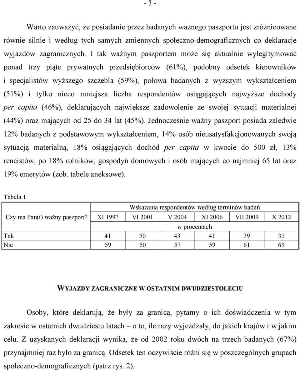 wyższym wykształceniem (51%) i tylko nieco mniejsza liczba respondentów osiągających najwyższe dochody per capita (46%), deklarujących największe zadowolenie ze swojej sytuacji materialnej (44%) oraz