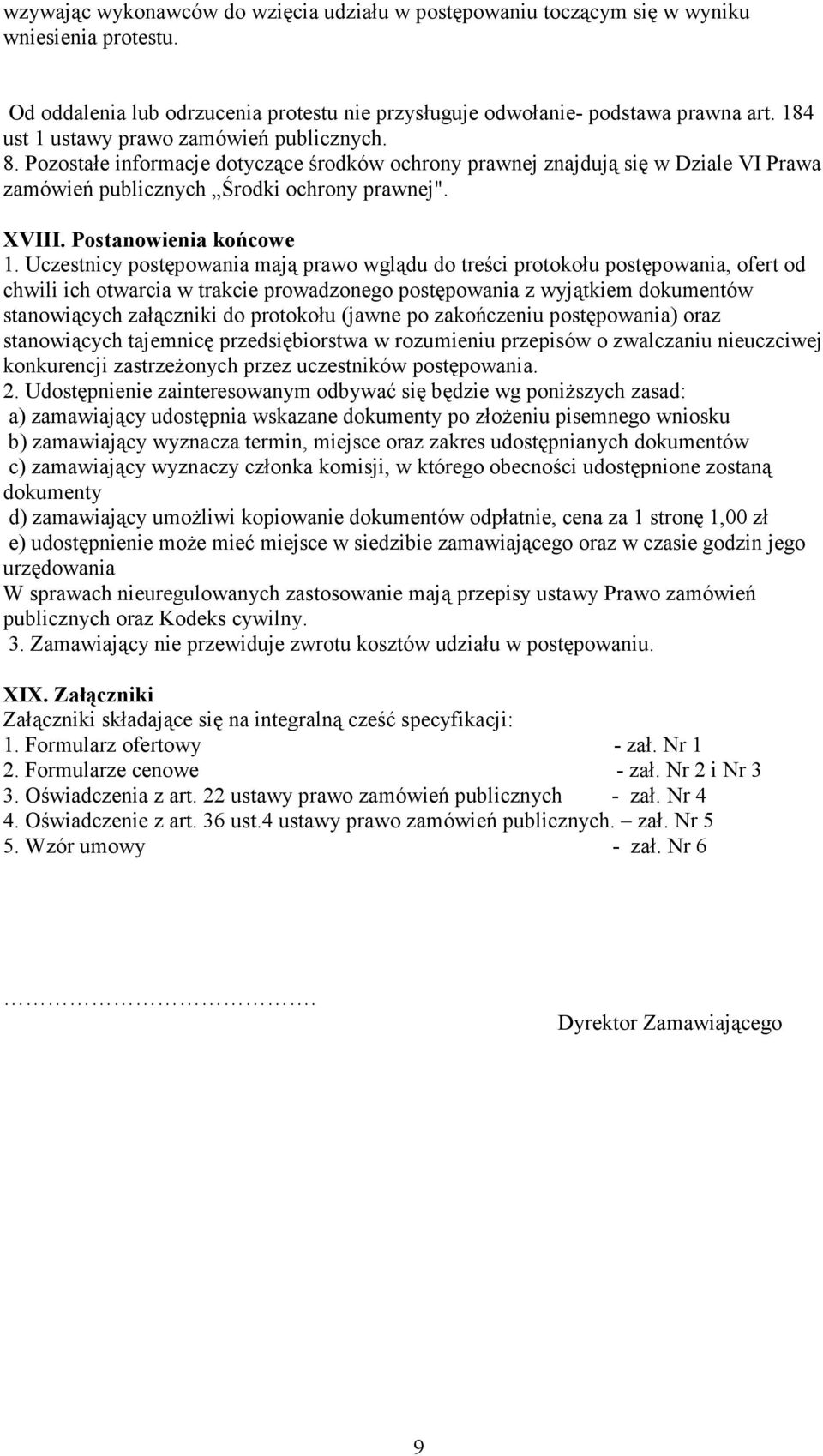 Postanowienia końcowe.