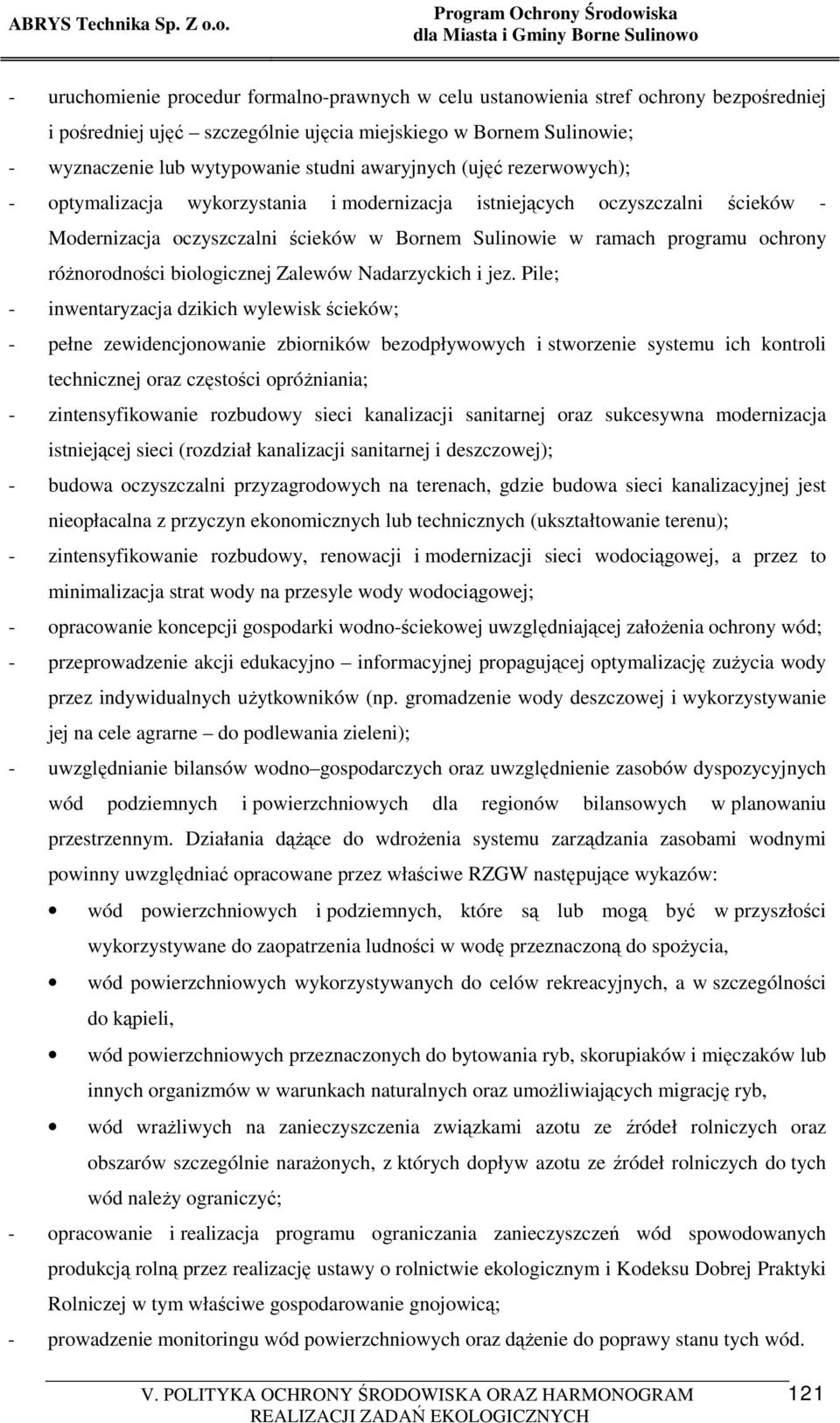 róŝnorodności biologicznej Zalewów Nadarzyckich i jez.