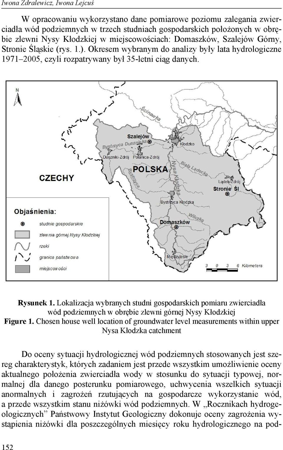 Lokalizacja wybranych studni gospodarskich pomiaru zwierciadła wód podziemnych w obrębie zlewni górnej Nysy Kłodzkiej Figure 1.