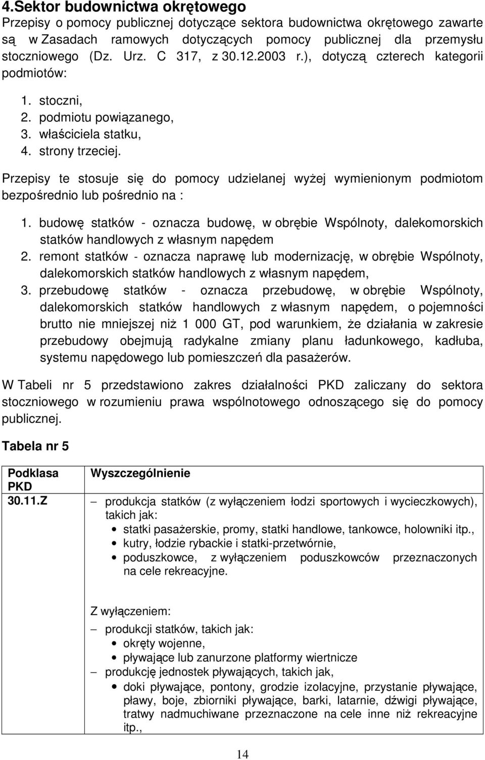 Przepisy te stosuje się do pomocy udzielanej wyŝej wymienionym podmiotom bezpośrednio lub pośrednio na : 1.