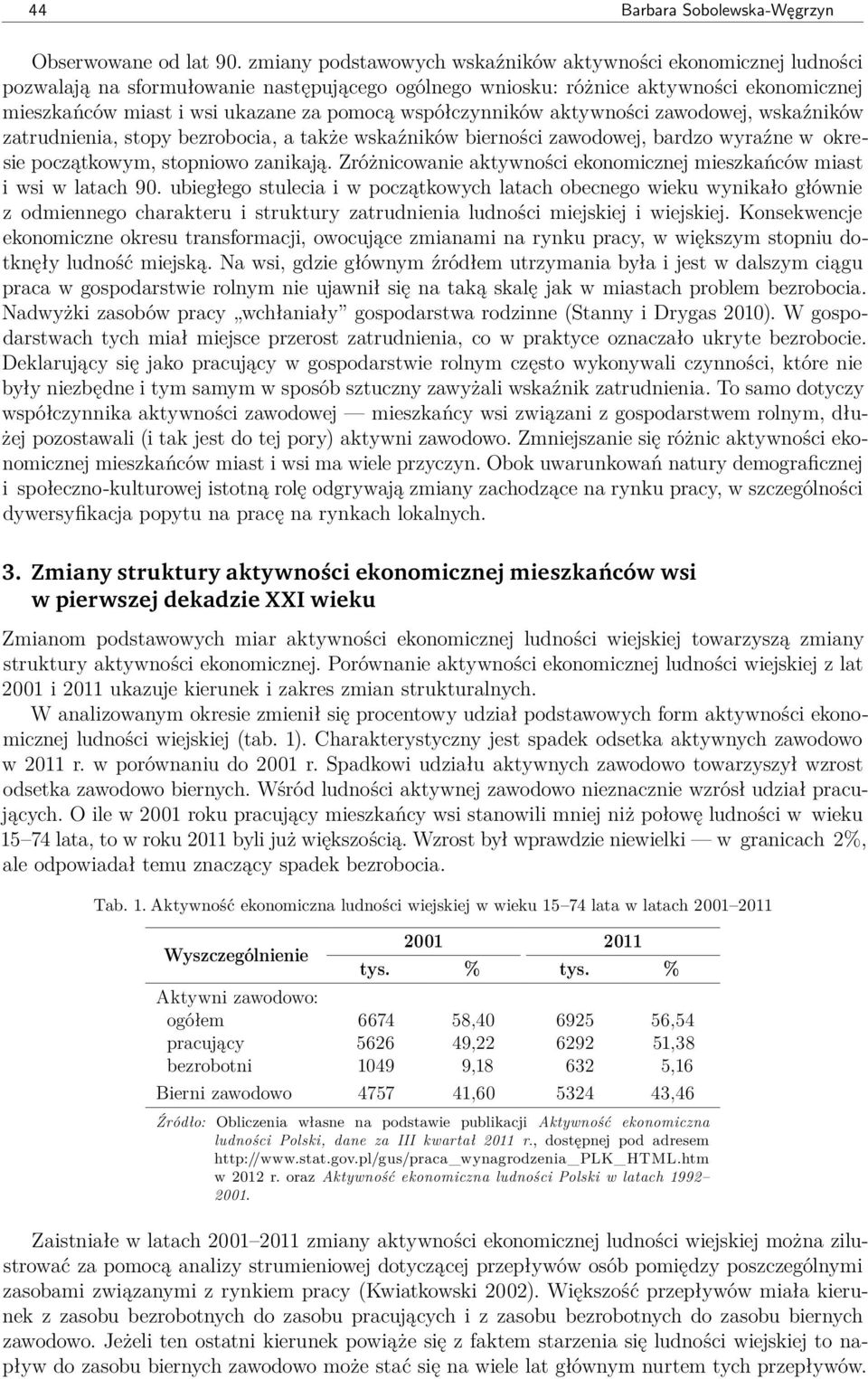 współczynników aktywności zawodowej, wskaźników zatrudnienia, stopy bezrobocia, a także wskaźników bierności zawodowej, bardzo wyraźne w okresie początkowym, stopniowo zanikają.