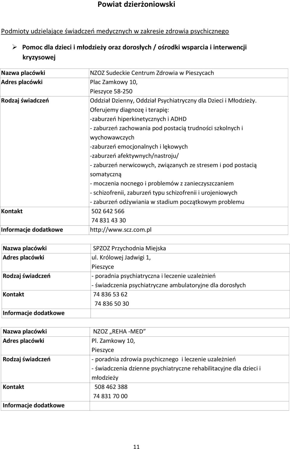 Oferujemy diagnozę i terapię: -zaburzeń hiperkinetycznych i ADHD - zaburzeń zachowania pod postacią trudności szkolnych i wychowawczych -zaburzeń emocjonalnych i lękowych -zaburzeń