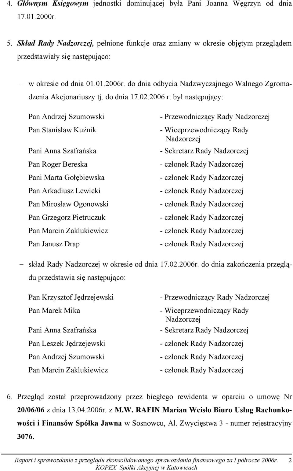 do dnia odbycia Nadzwyczajnego Walnego Zgromadzenia Akcjonariuszy tj. do dnia 17.02.2006 r.