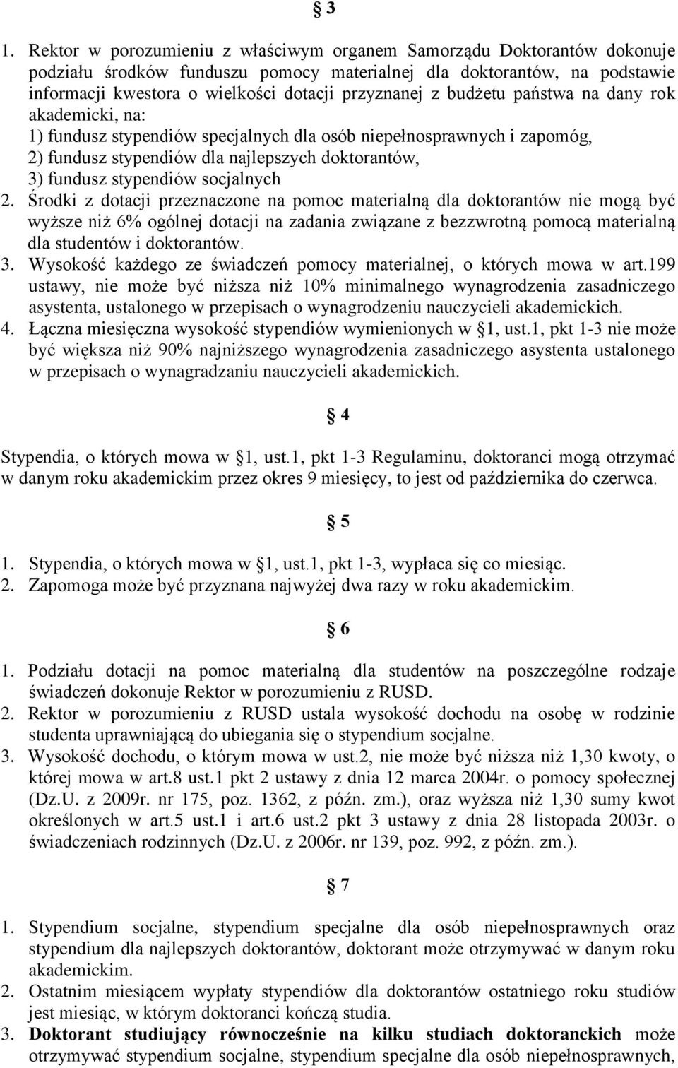 stypendiów socjalnych 2.