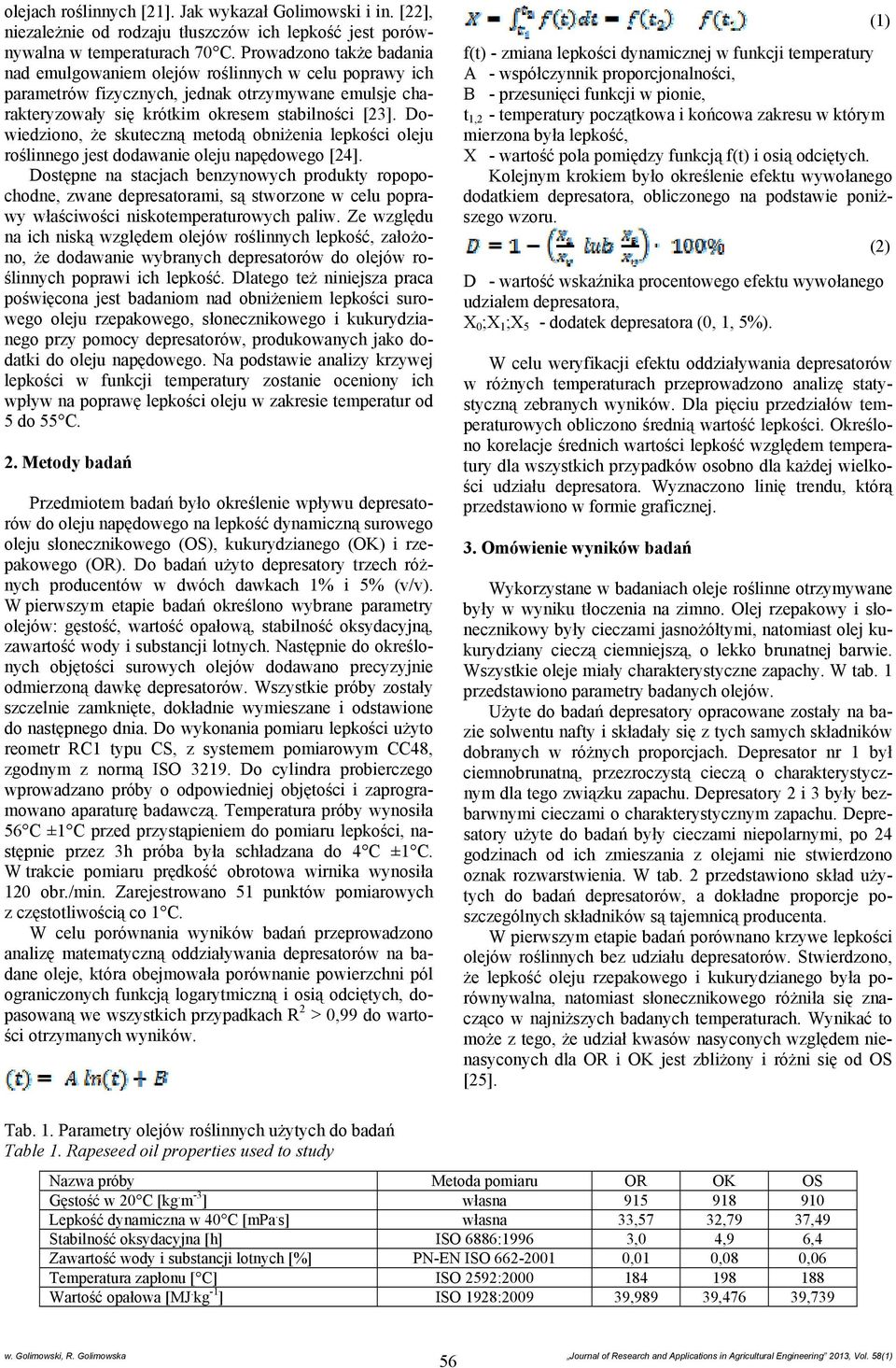 Dowiedziono, że skuteczną metodą obniżenia lepkości oleju roślinnego jest dodawanie oleju napędowego [24].