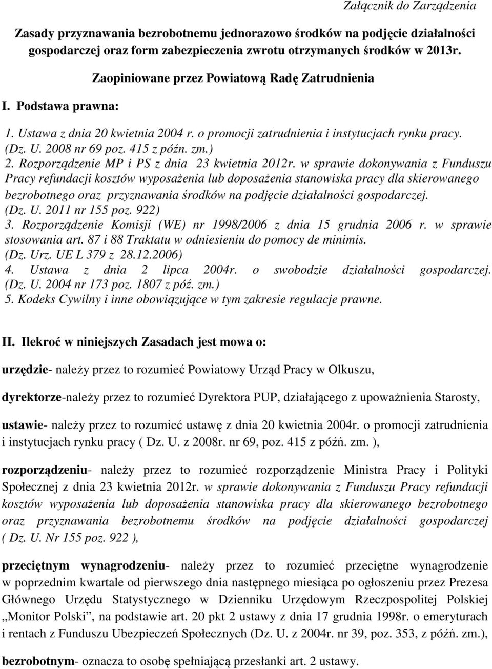 Rozporządzenie MP i PS z dnia 23 kwietnia 2012r.